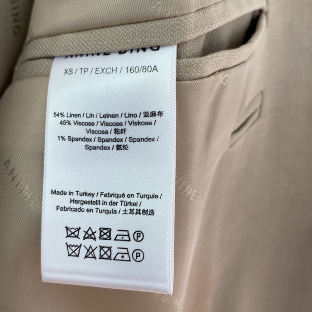 NWT Anine Bing Cream Blazer Modern Minimalist Suit Jacket Oversized - Picture 7 of 8